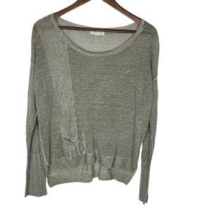 Cloth & Stone Green Linen Blend Long Sleeve Lightweight Top Womens Medium